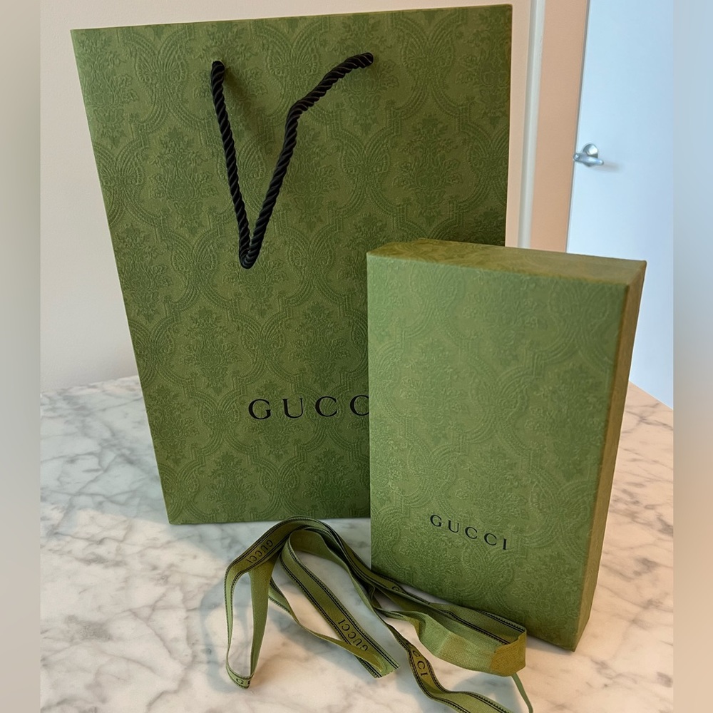 Gucci Bag, box and ribbon